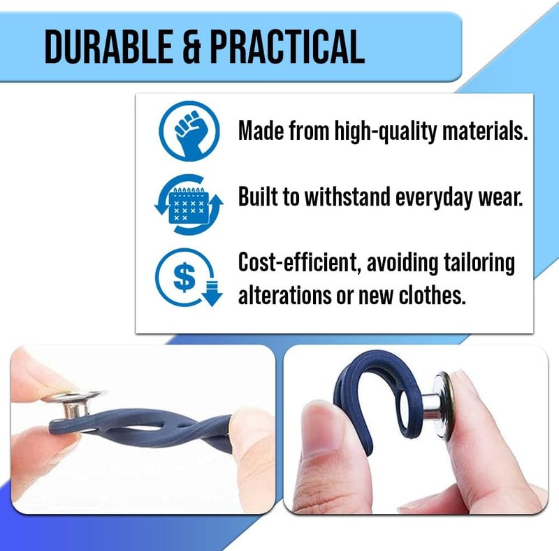 Mobi Lock 6 Pcs Jeans Button Extender Set - Flexible Waist Extenders - Instant Waistband Expansion for Men and Women - by - Image 5